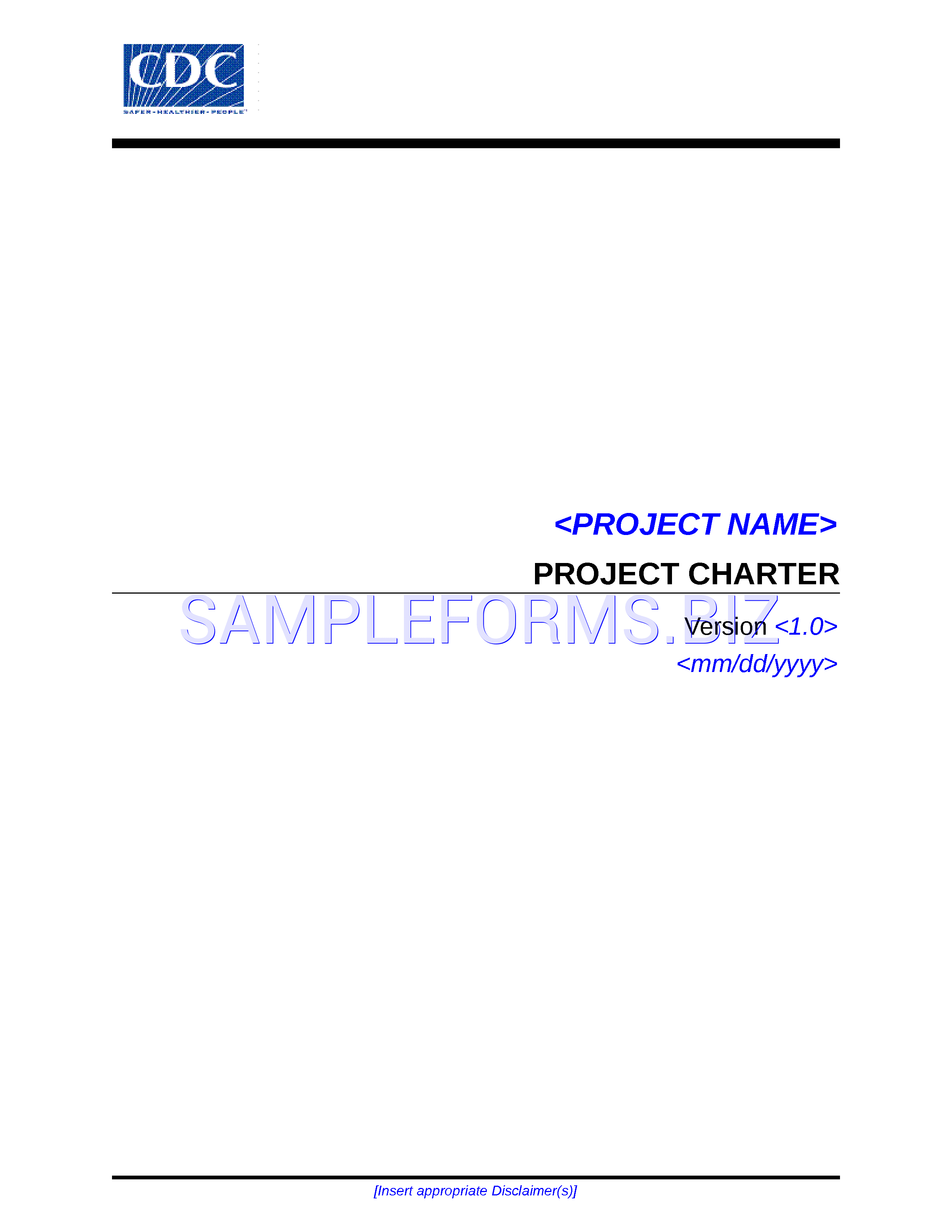 Preview free downloadable Project Charter Template 2 in PDF (page 1)