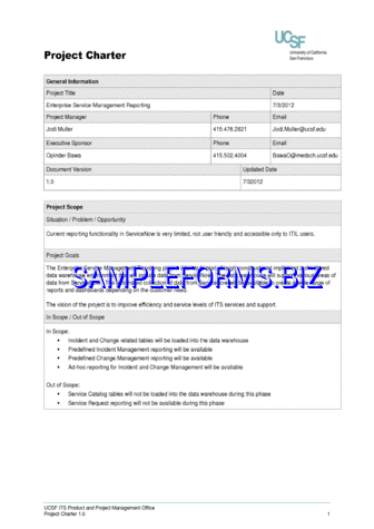 Project Charter Template 3 pdf free